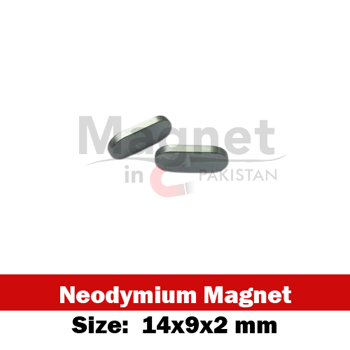14x9x2mm N52 Neodymium Oval Magnet in Pakistan