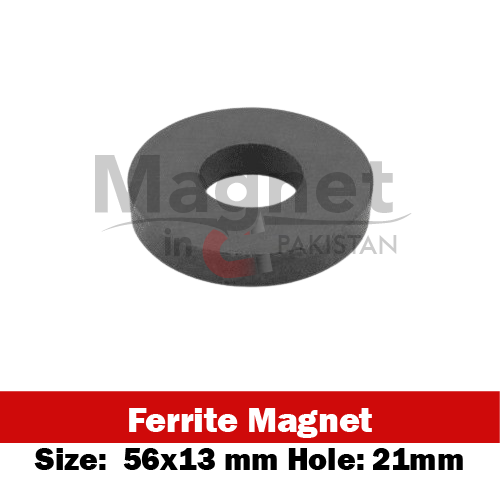 56x13mm (Inner Dia 21mm) Ferrite Ring Magnet in Pakistan
