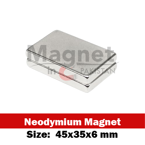 45x35x6mm N52 Neodymium Rectangular Magnet in Pakistan