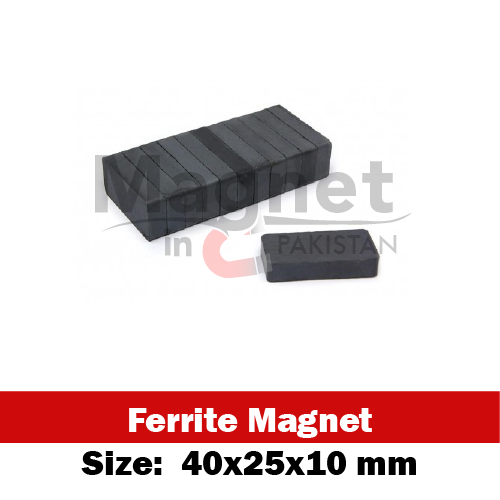 40x25x10mm Ferrite Rectangle Shape Magnet in Pakistan