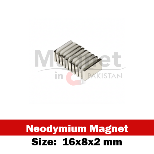 16x8x2mm N52 Neodymium Block Magnet in Pakistan