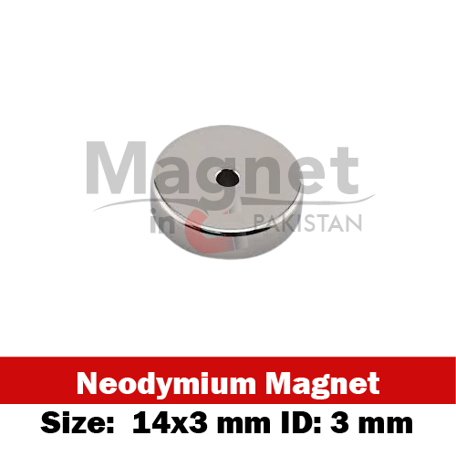 14x3mm (3mm ID) Neodymium Ring Magnet in Pakistan