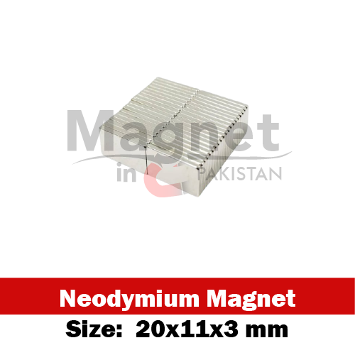 20x11x3mm Neodymium Block Magnet in Pakistan