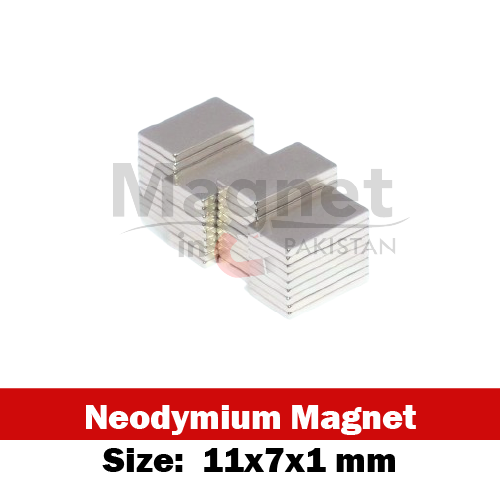 11x7x1mm N52 Neodymium Rectangular Magnet in Pakistan