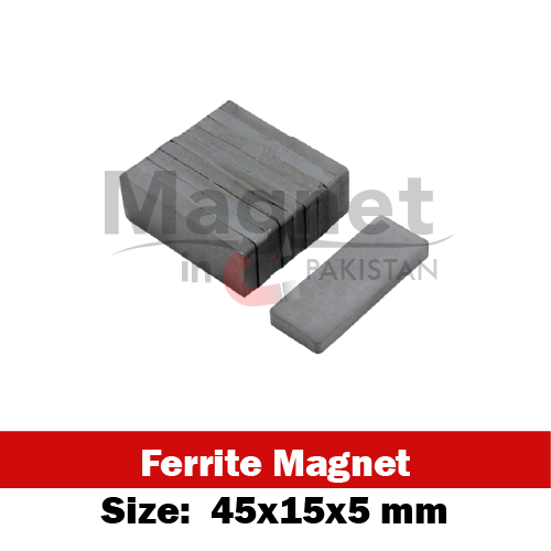 45x15x5mm Ferrite Rectangle Shape Magnet in Pakistan