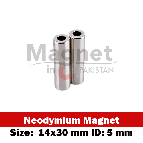 14x30mm (5mm ID) Neodymium Cylindrical Ring Magnet in Pakistan