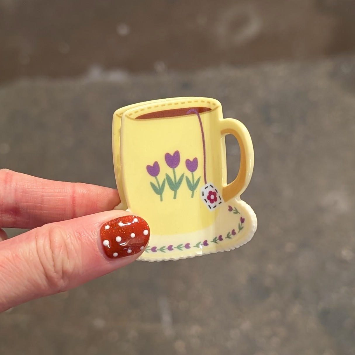 Yellow Teacup - Small Hair Claw Clip