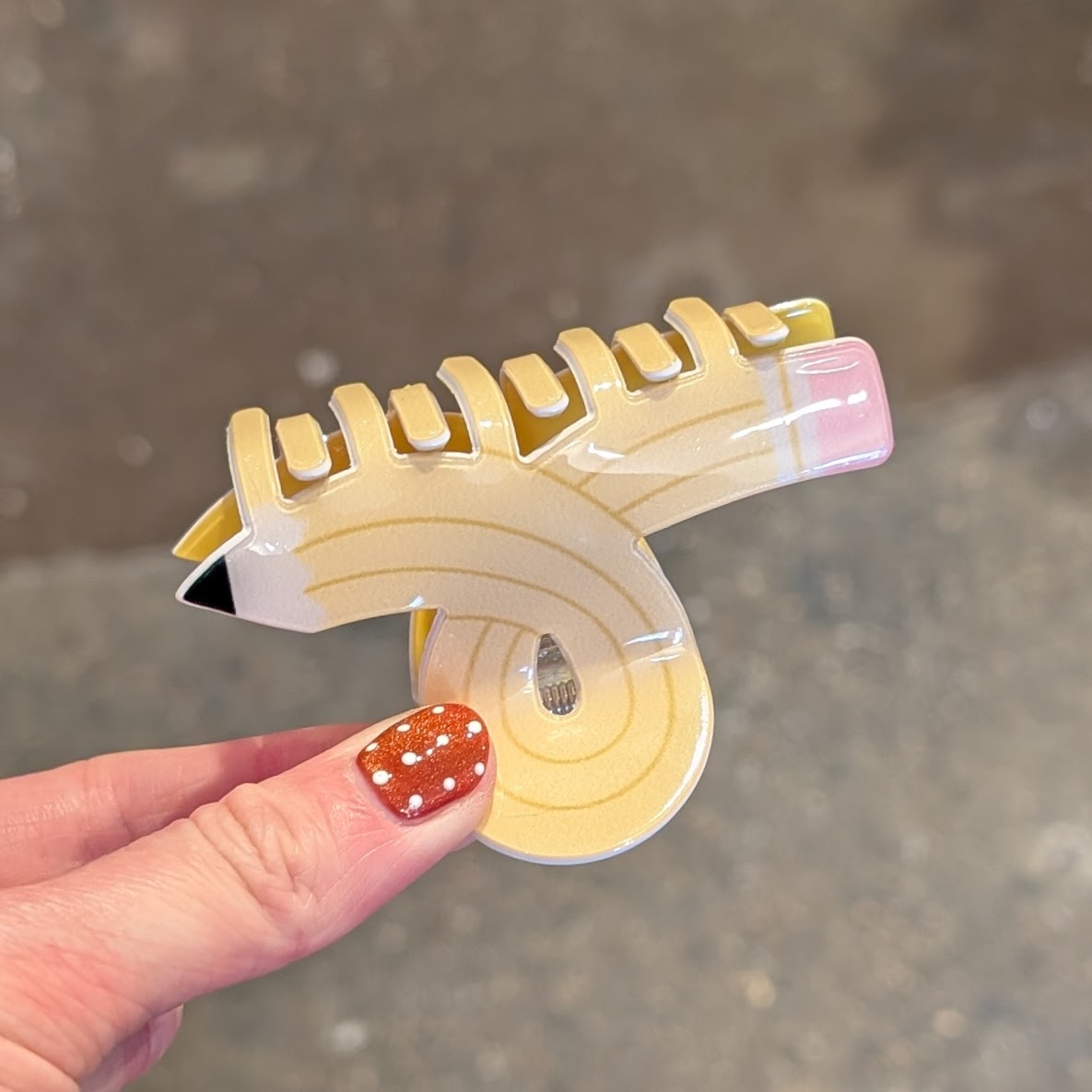 Yellow Pencil - Small Hair Claw Clip