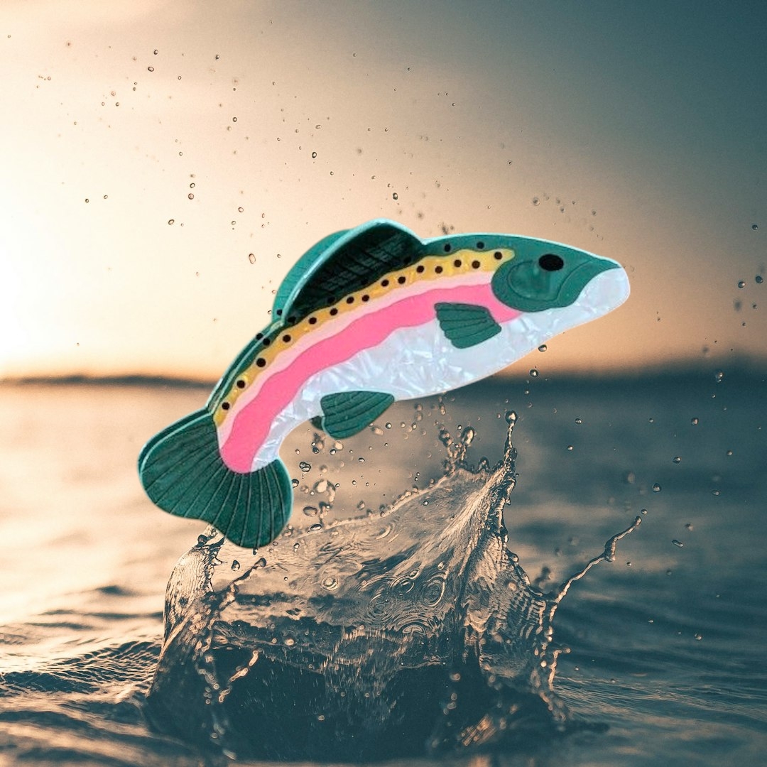 Green Fish Large Hair Claw Clip