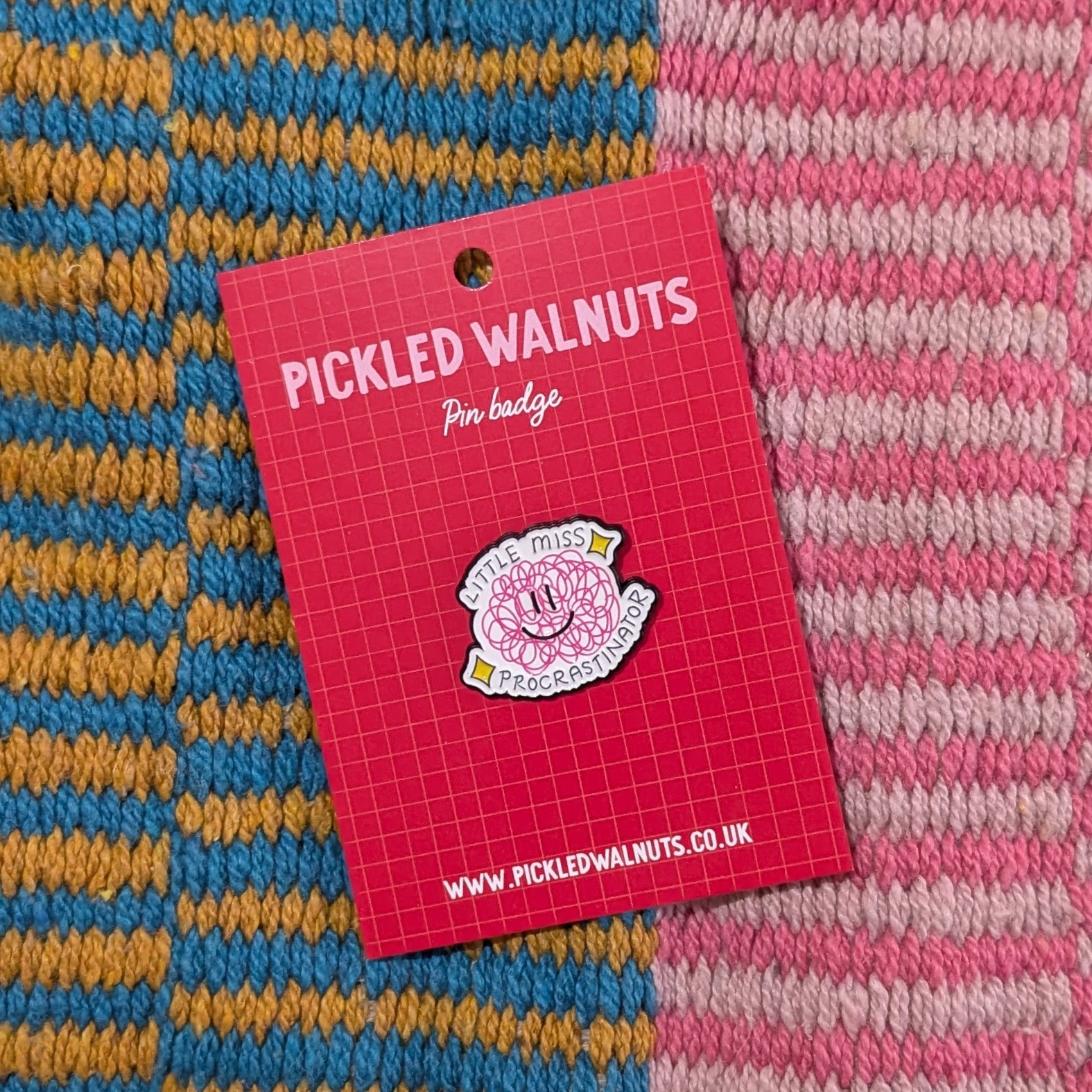 'Little miss procrastinator' pin badge