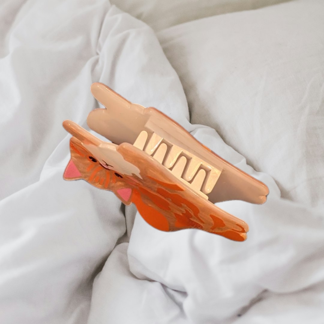 Ginger Kitty Mini Hair Claw Clip