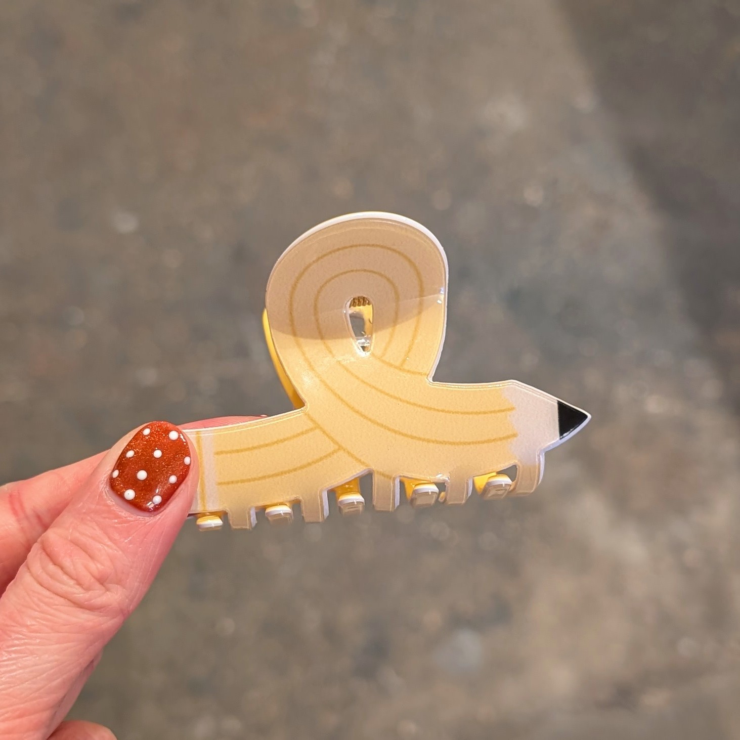 Yellow Pencil - Small Hair Claw Clip