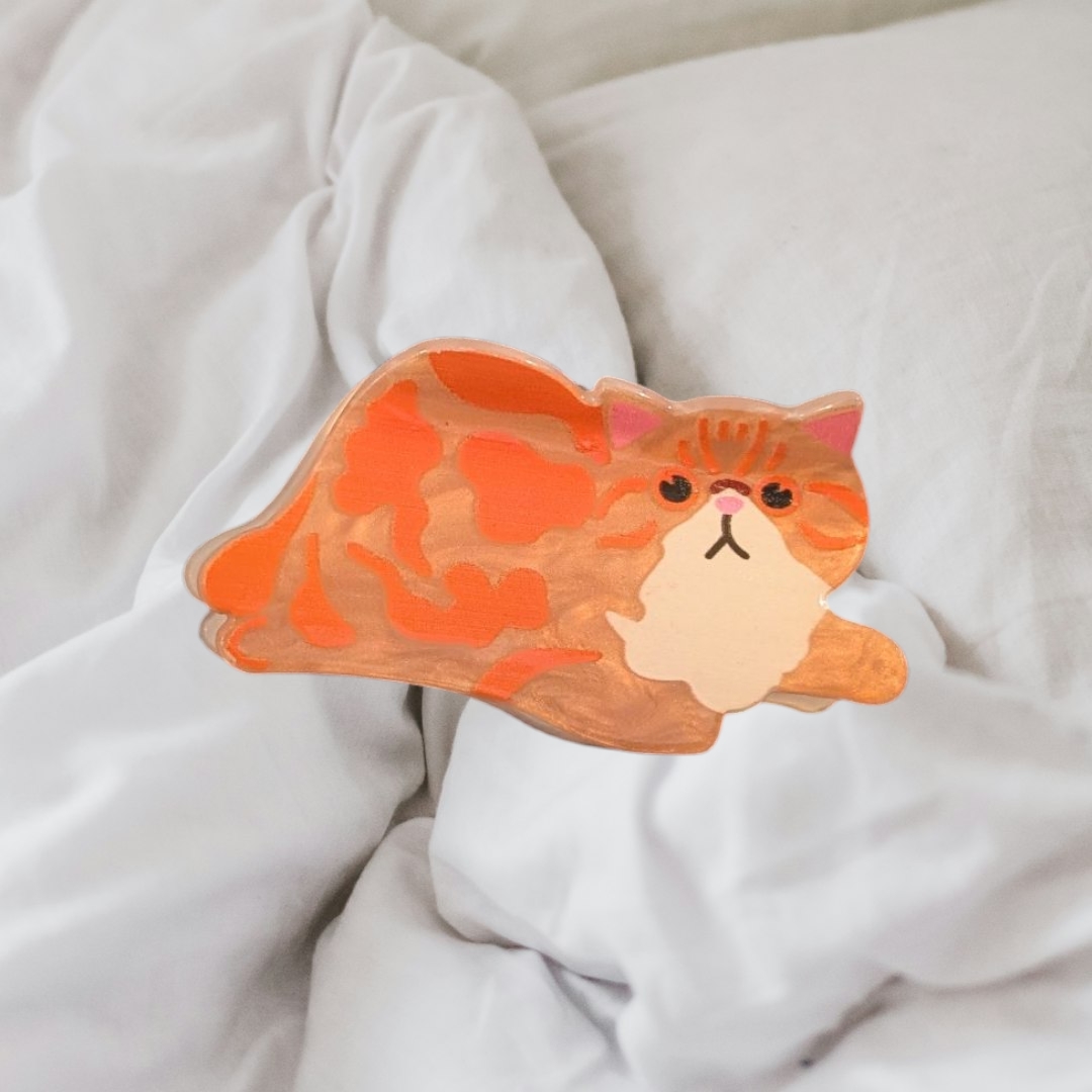 Ginger Kitty Mini Hair Claw Clip