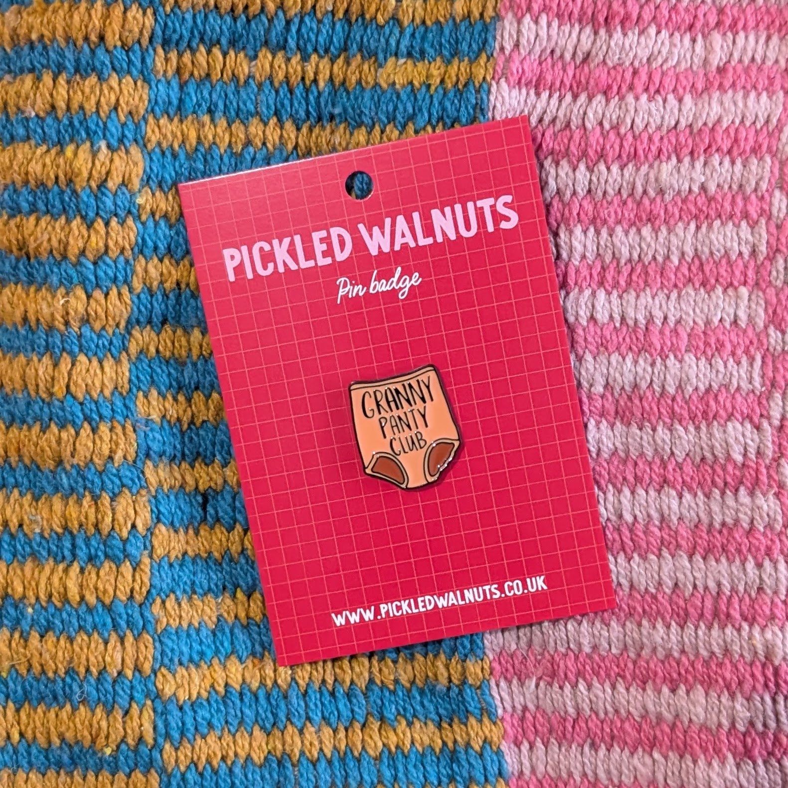 'Granny panty club' pin badge