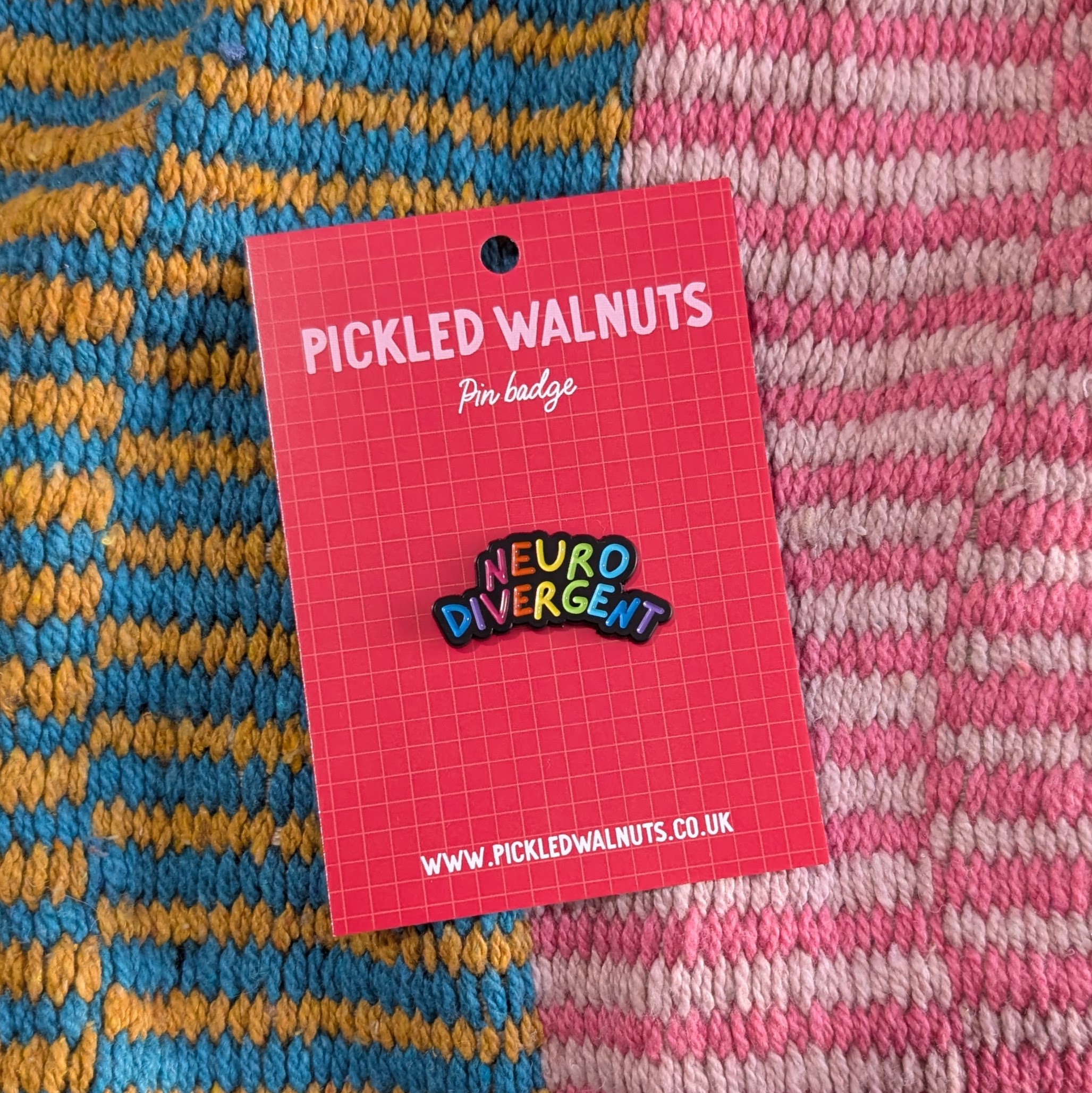 'Rainbow neurodivergent' pin badge