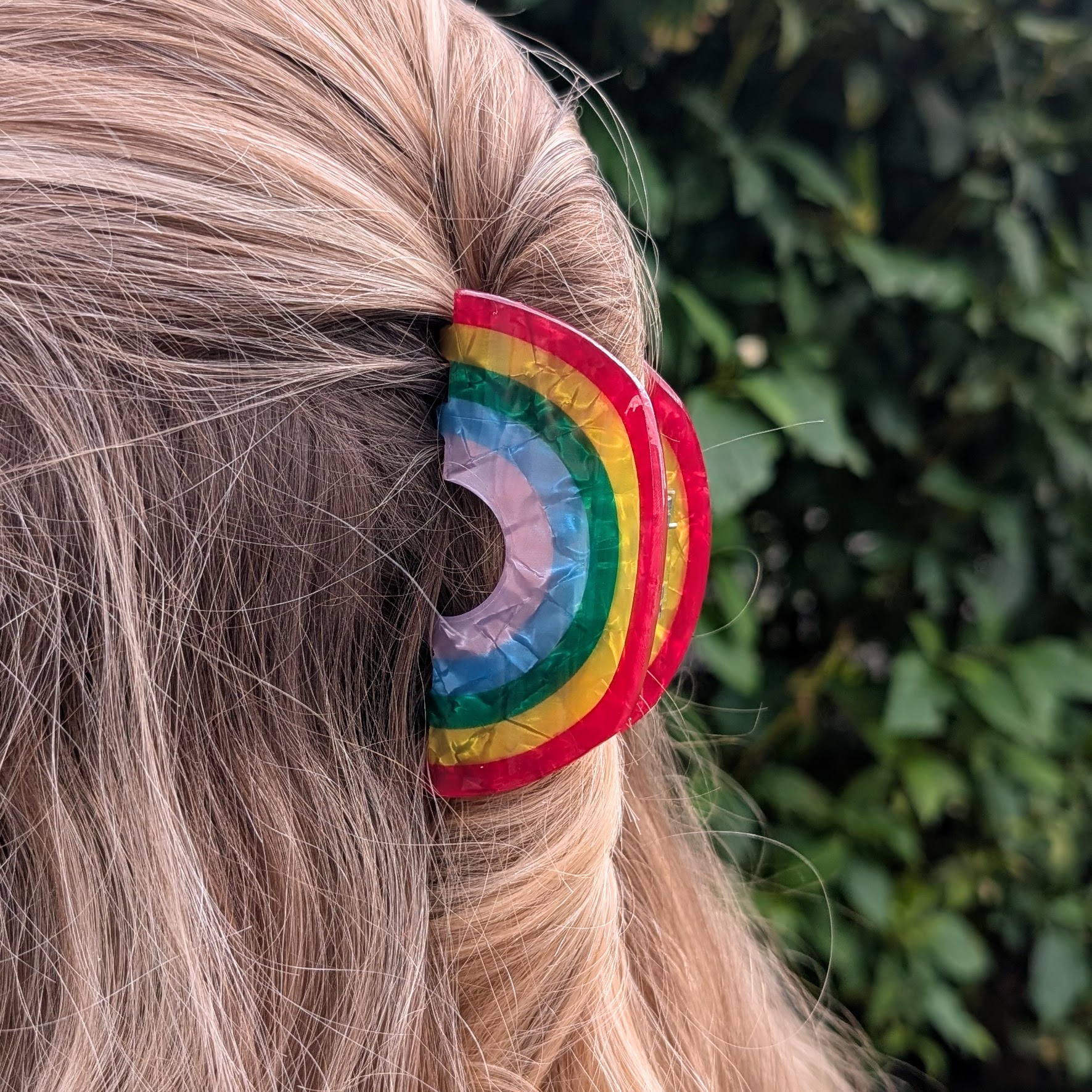 Rainbow Medium Hair Claw Clip
