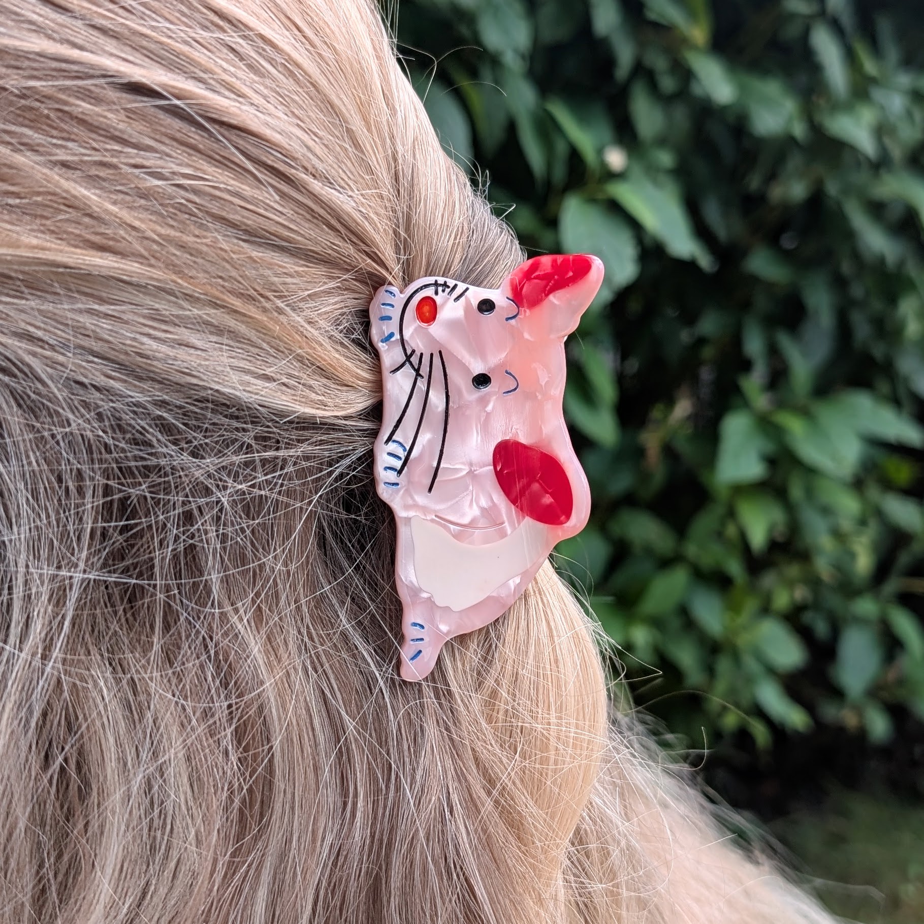 Pink Mouse Medium Hair Claw Clip