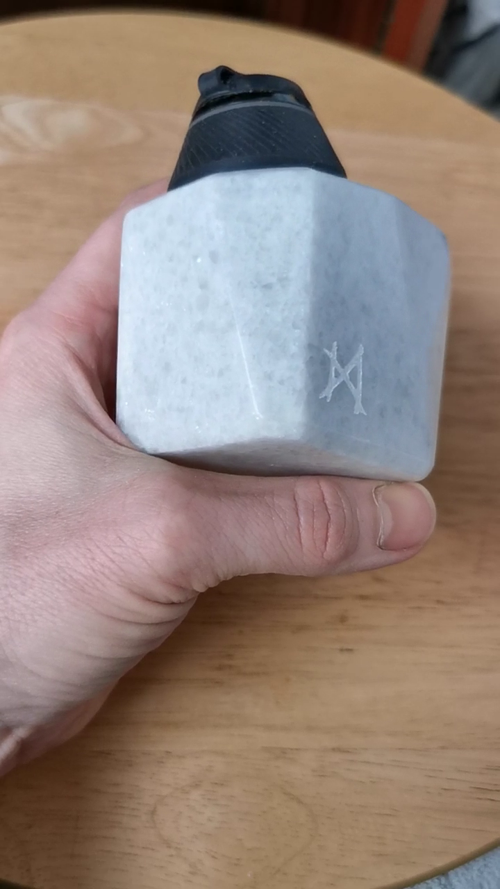 Original Dabrock Proxy Pfeife, Marmor weis,  Attachment