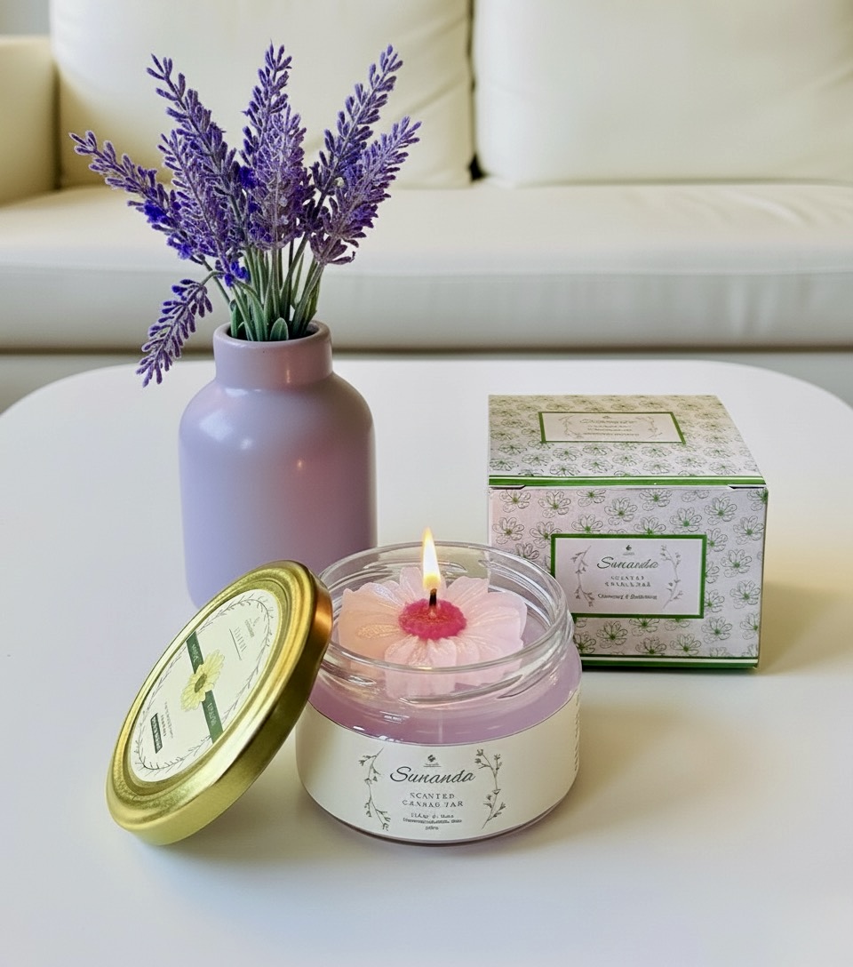 Suwanda Floral Scented Candle (Daisy Flower)