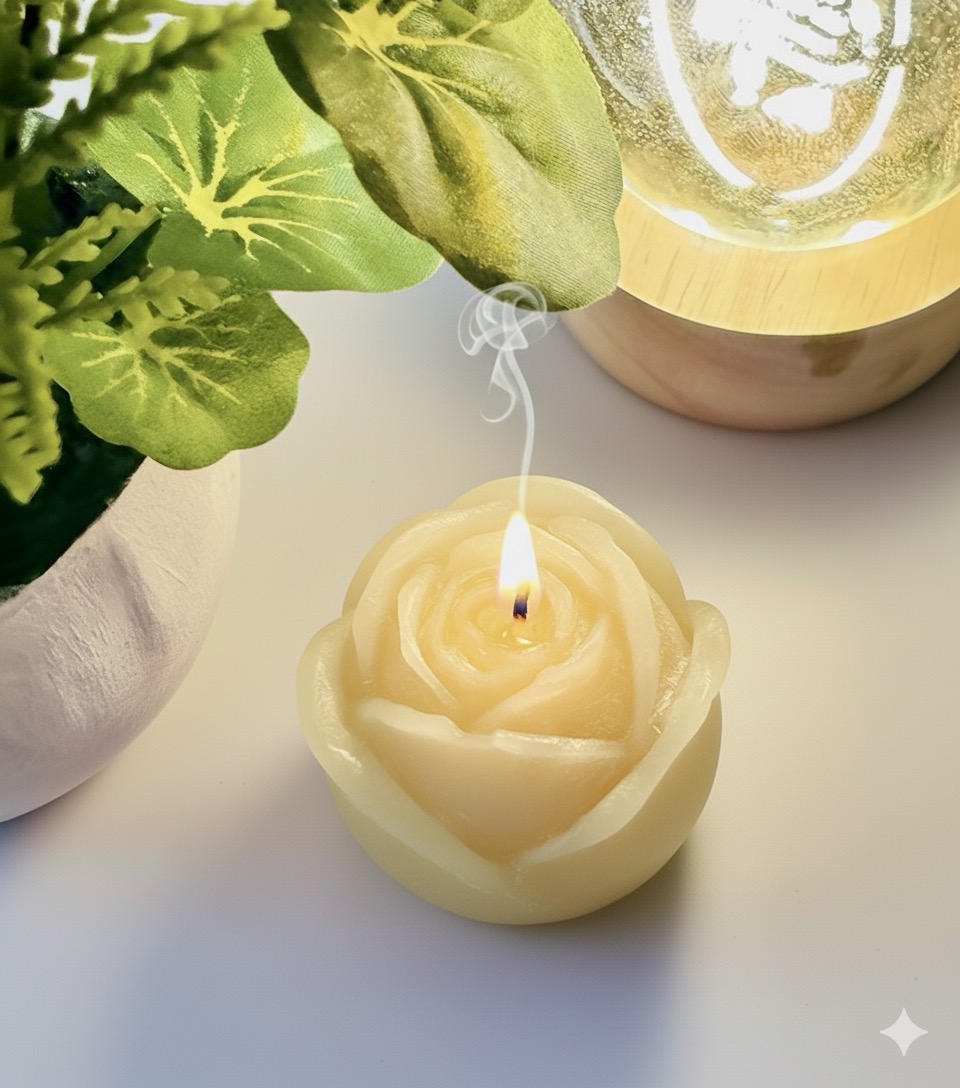 Rose-Shaped Scented Candle