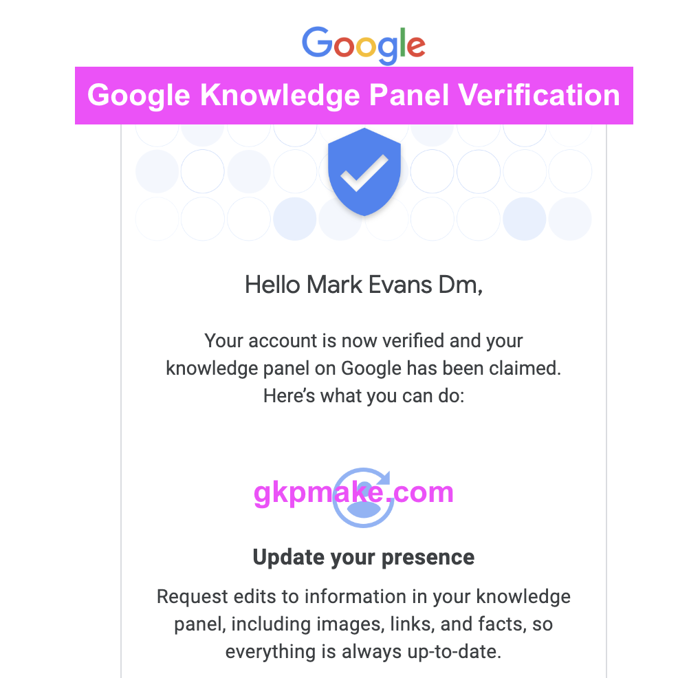 Individual Google Knowledge Panel