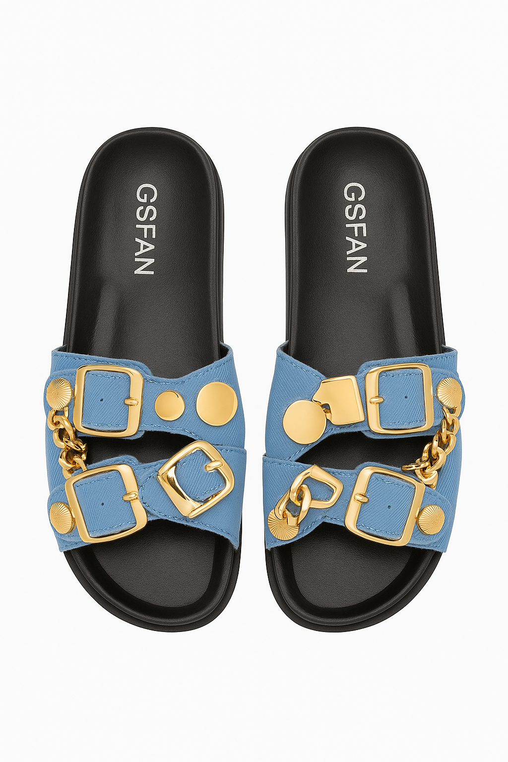 Sandales GSFAN à ornements dorés