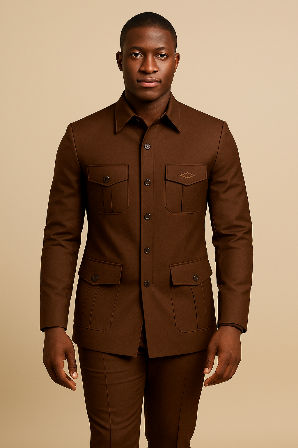 Costume marron élégant