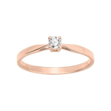 Anillo de compromiso de oro rosa