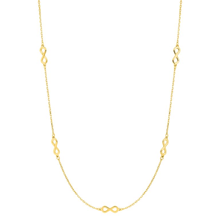 Collar de oro con eslabones de infinito