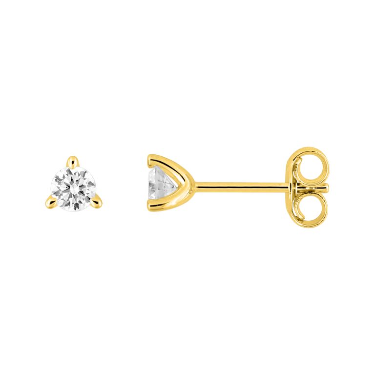 Aretes de oro con diamante