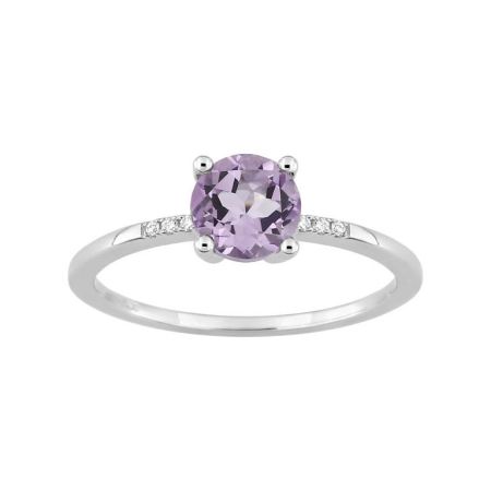 Anillo oro 750 Amatista diamante