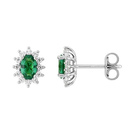 Aretes de circones verdes y transparentes