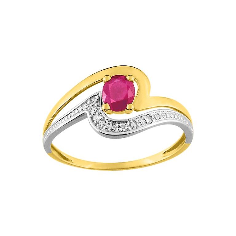 Anillo de oro con rubí