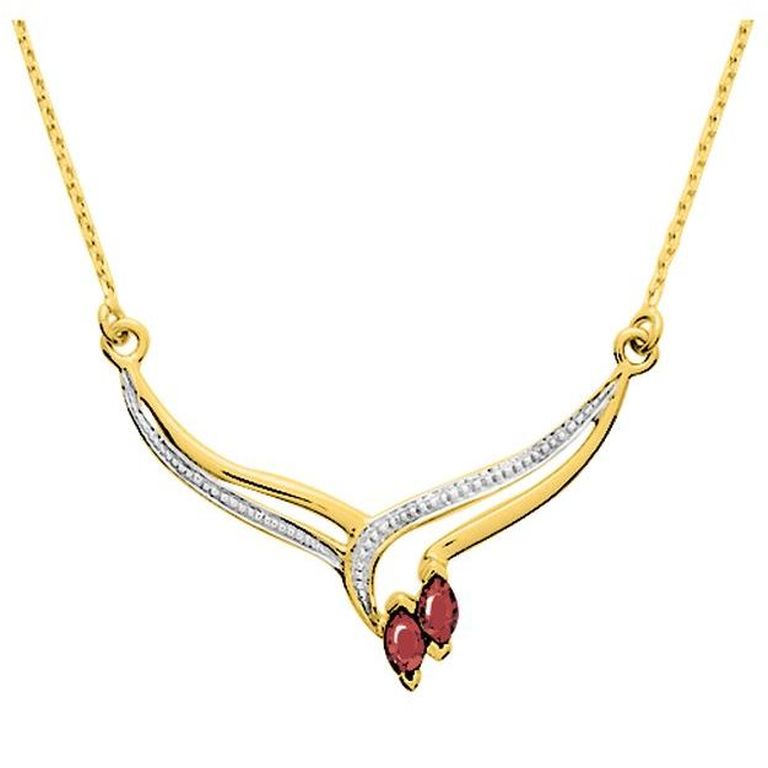 Collar de oro con rubíes