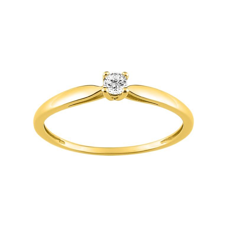 Anillo de oro de 9k con diamante