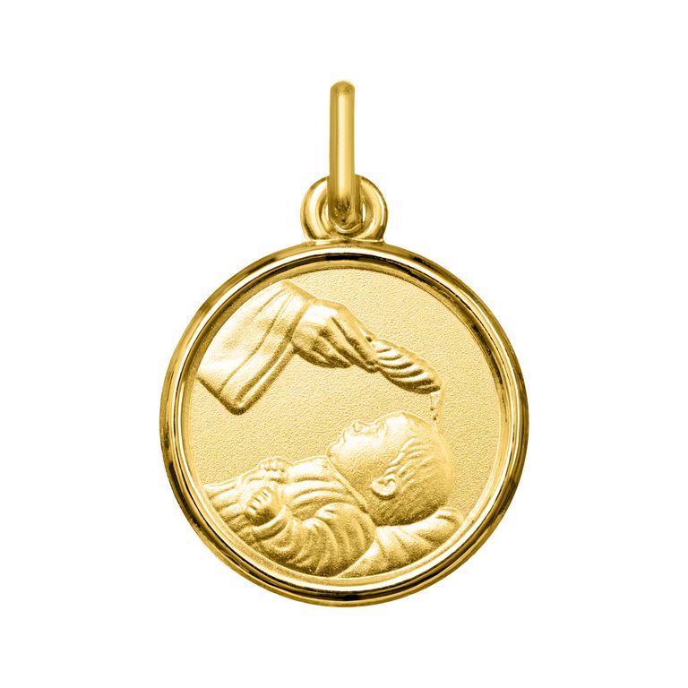 Medalla de bautizo de oro