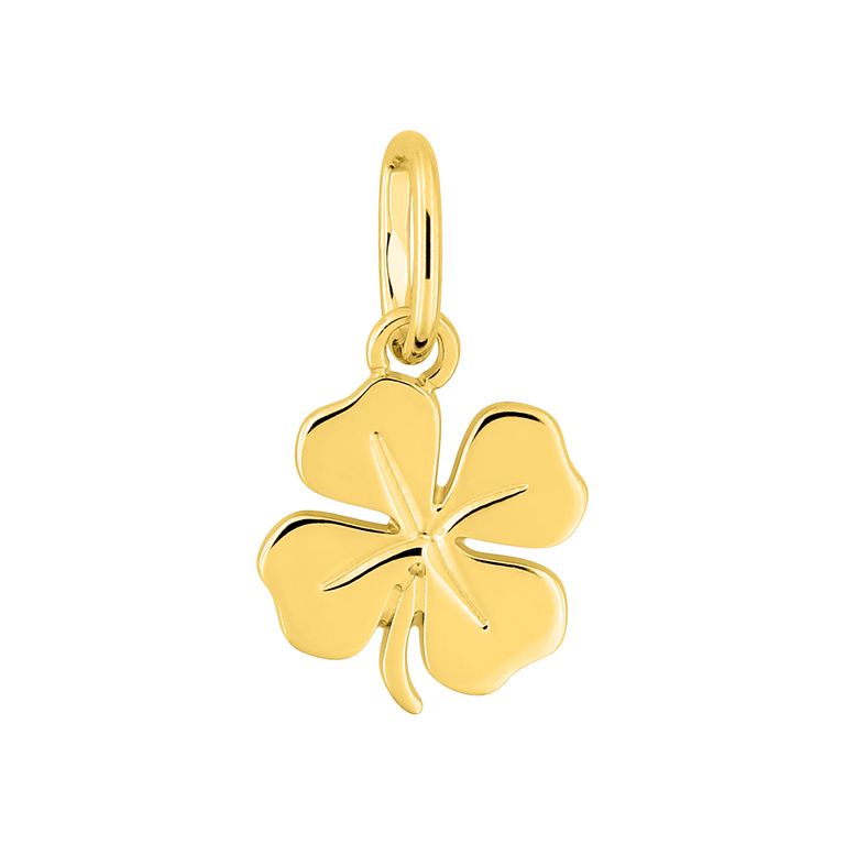 Colgante trébol de cuatro hojas dorado