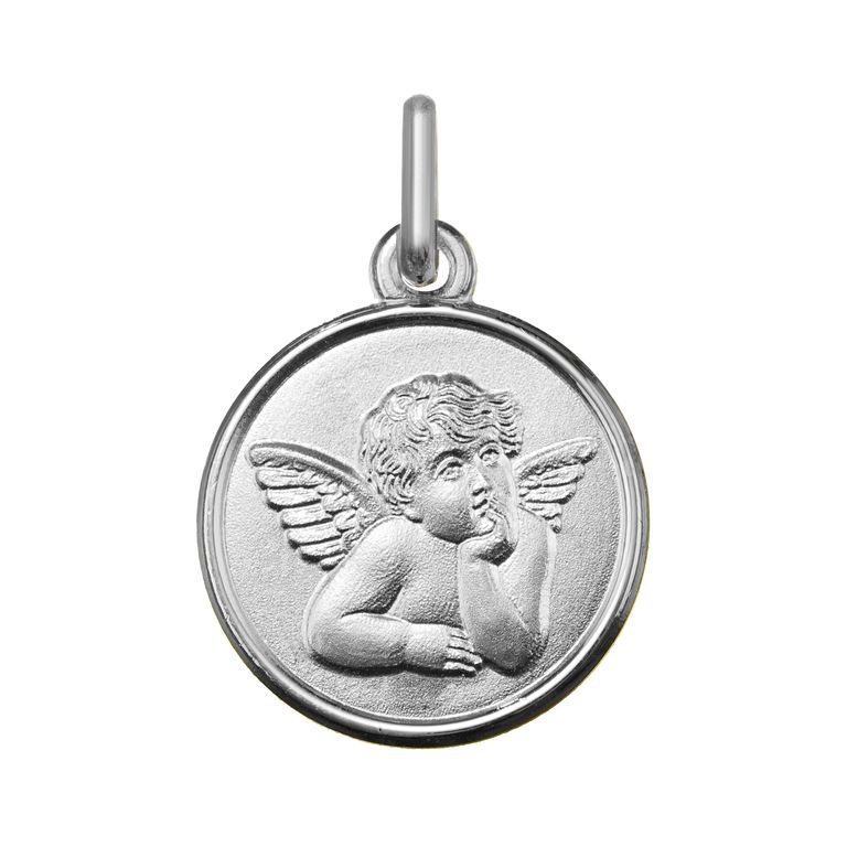 Medalla de ángel en plata