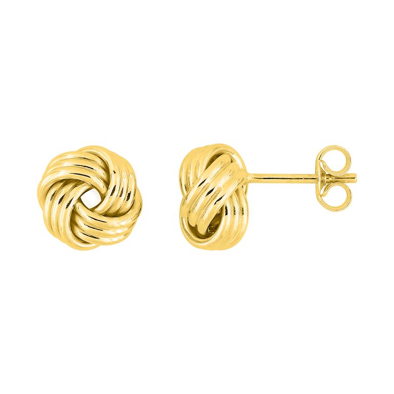 Aretes de nudo de oro 9k
