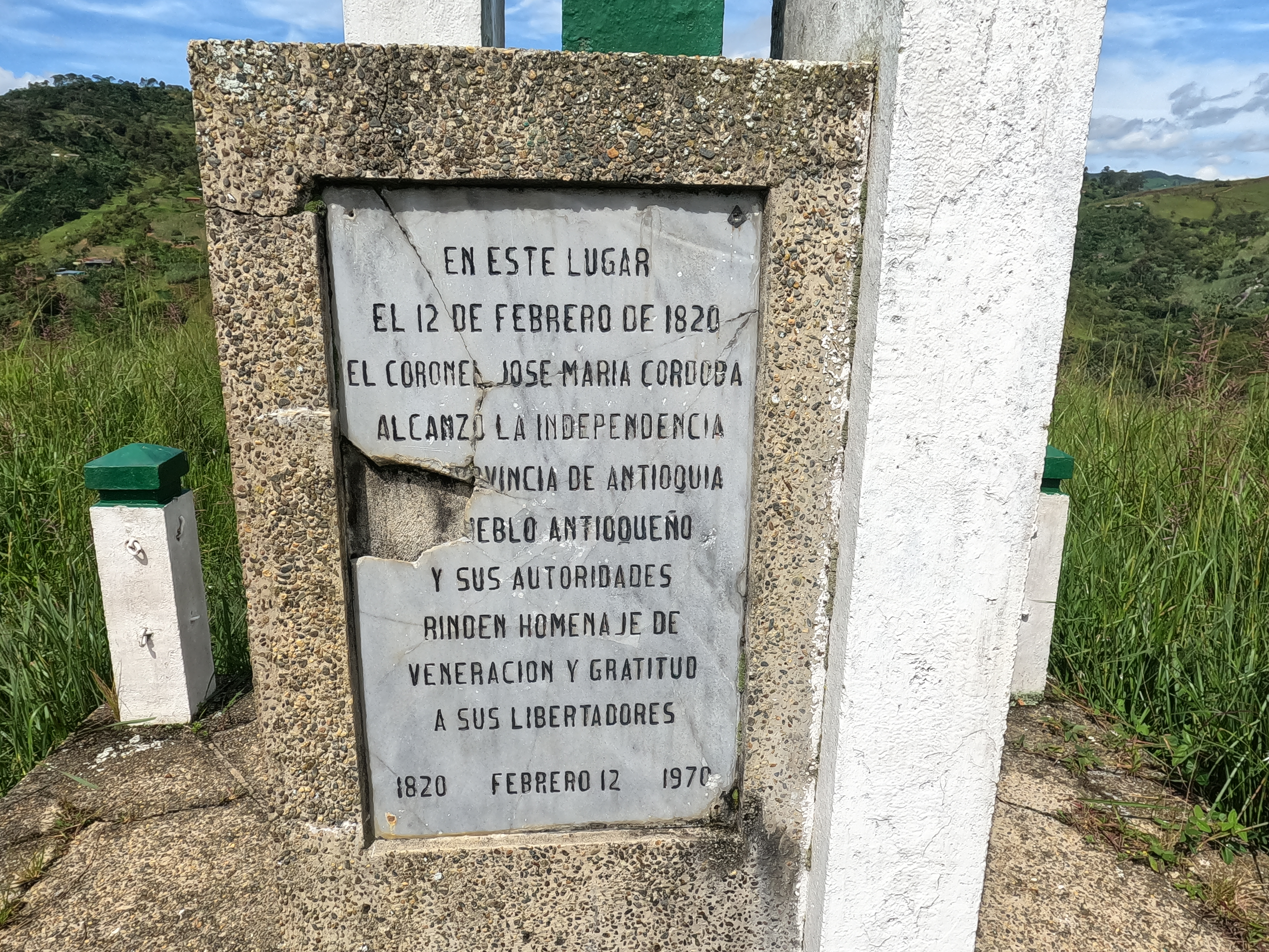 Ruta de la Independencia de Antioquia en Chorros Blancos