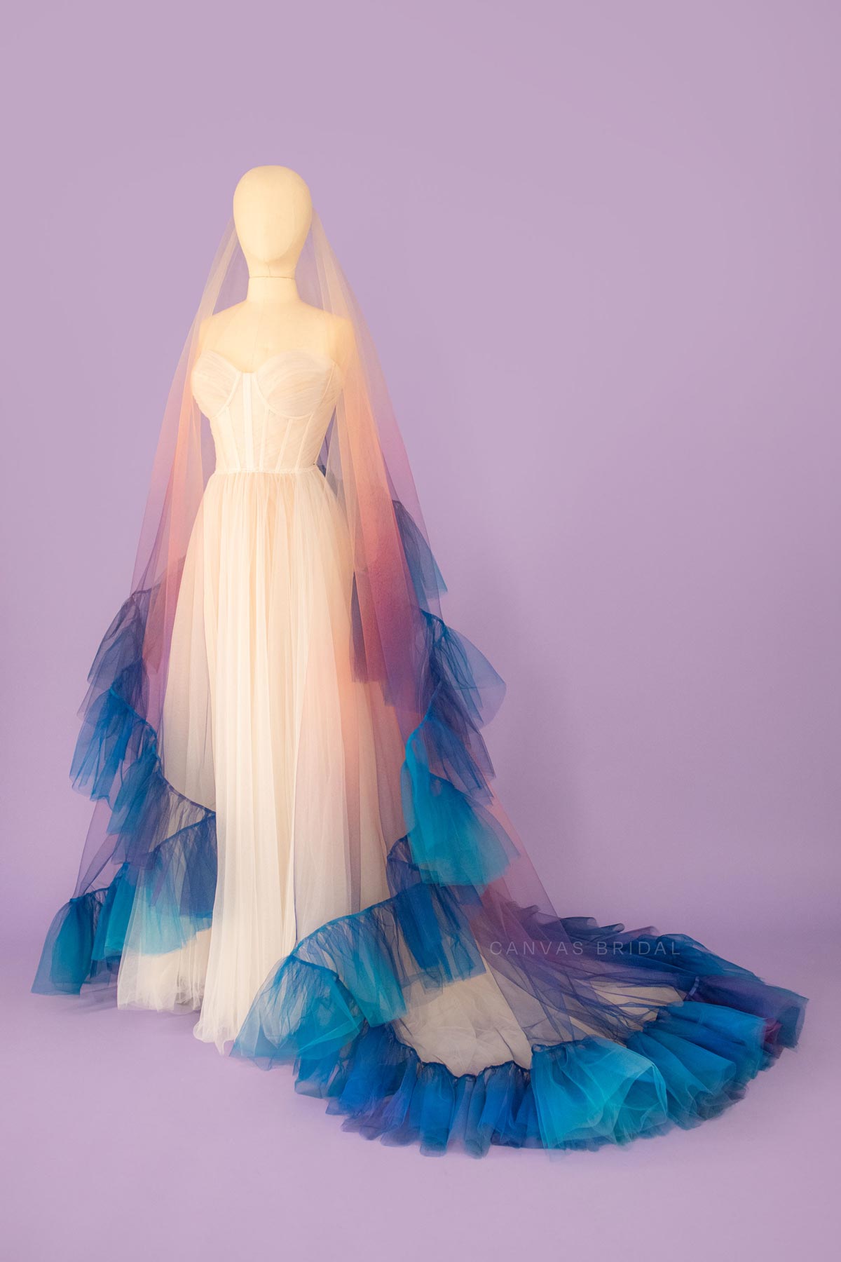 Custom Ombre Ruffle Veil