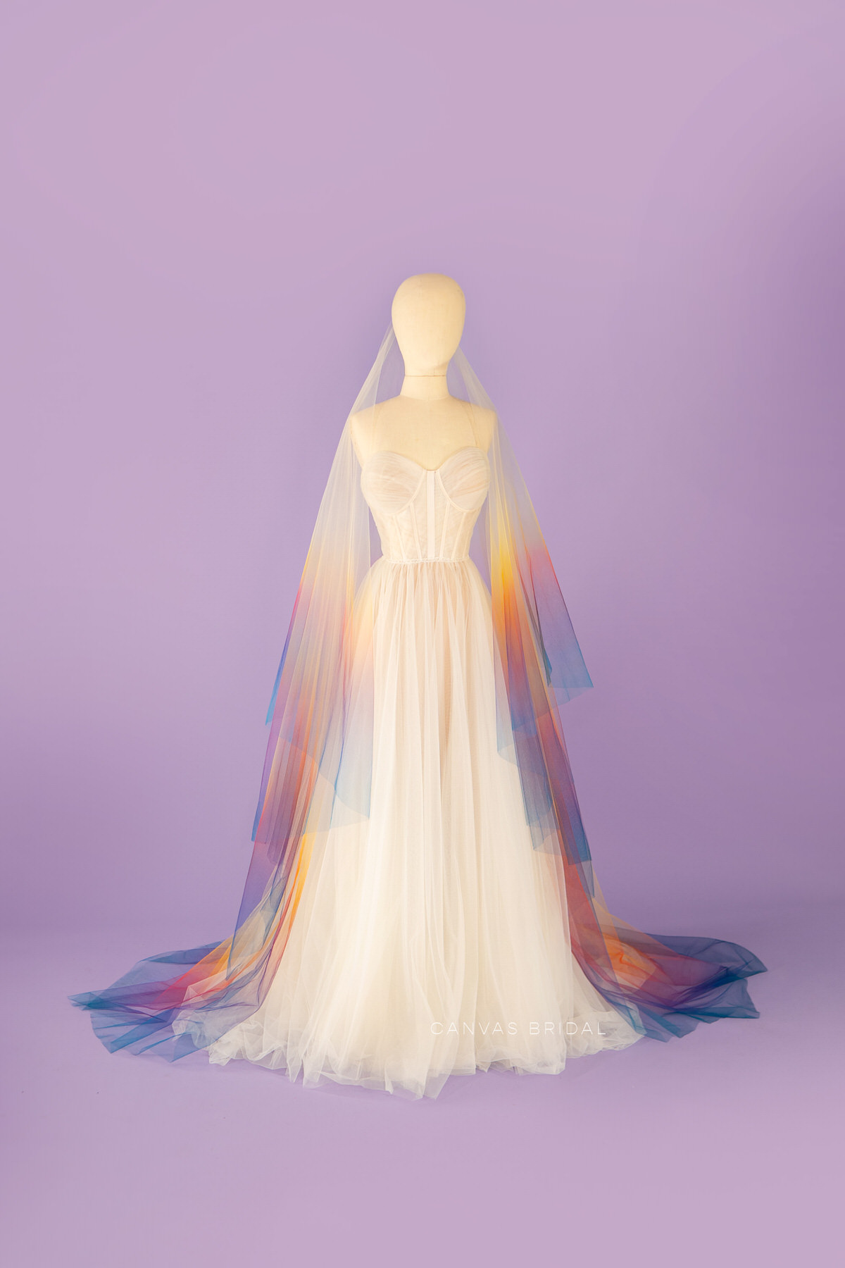 Sunset Ombre Drop Veil