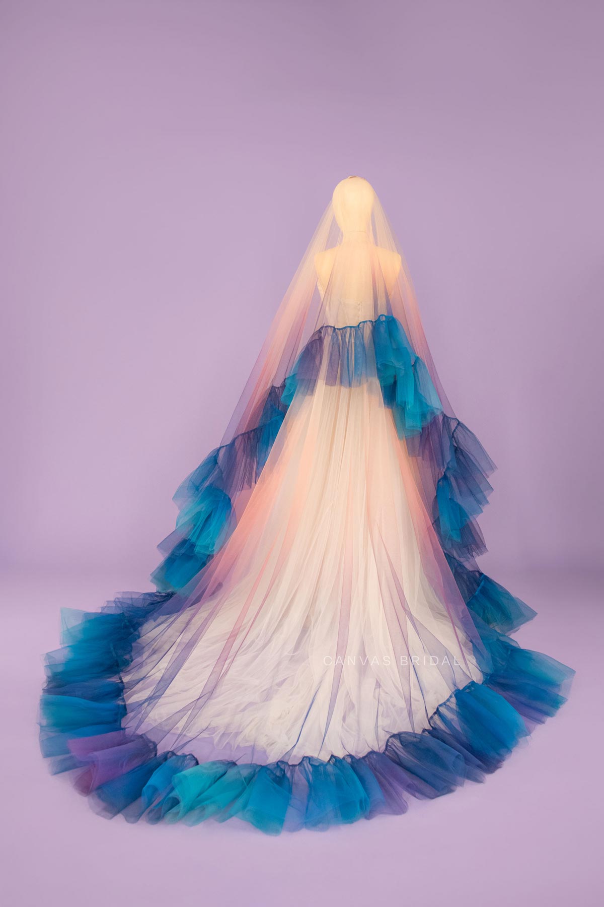 Custom Ombre Ruffle Veil