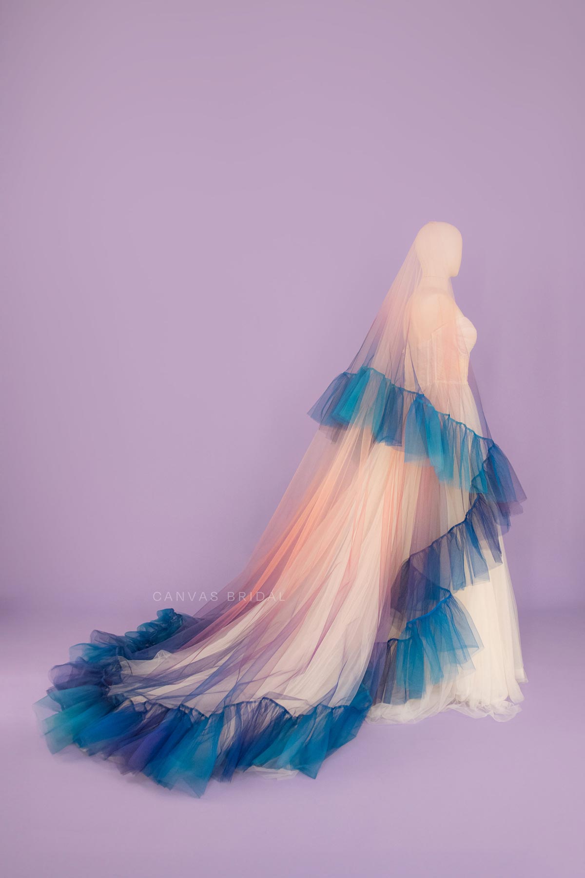 Custom Ombre Ruffle Veil