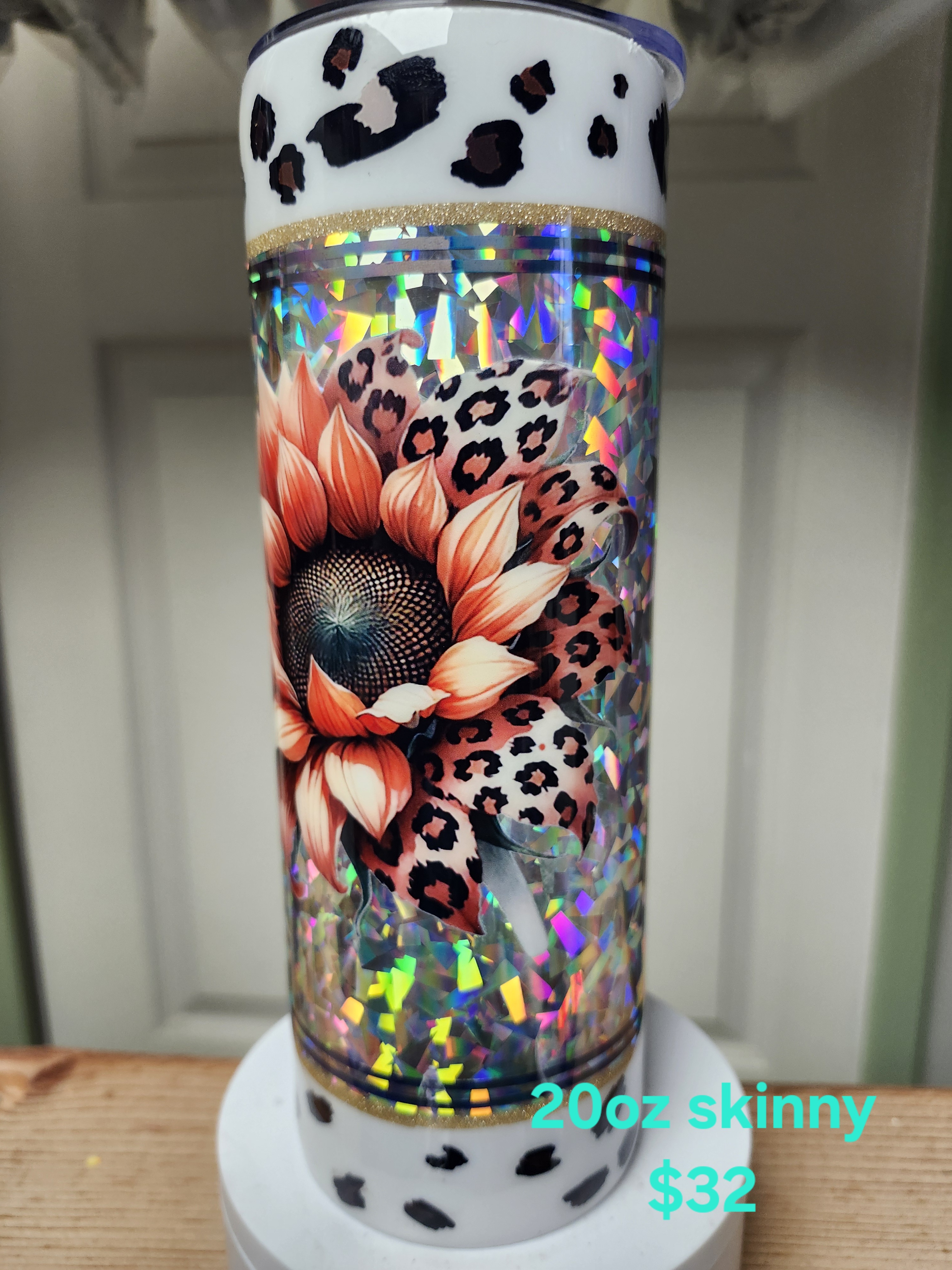 Leopard Sunflower Tumbler