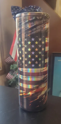 Holographic American Flag Tumbler