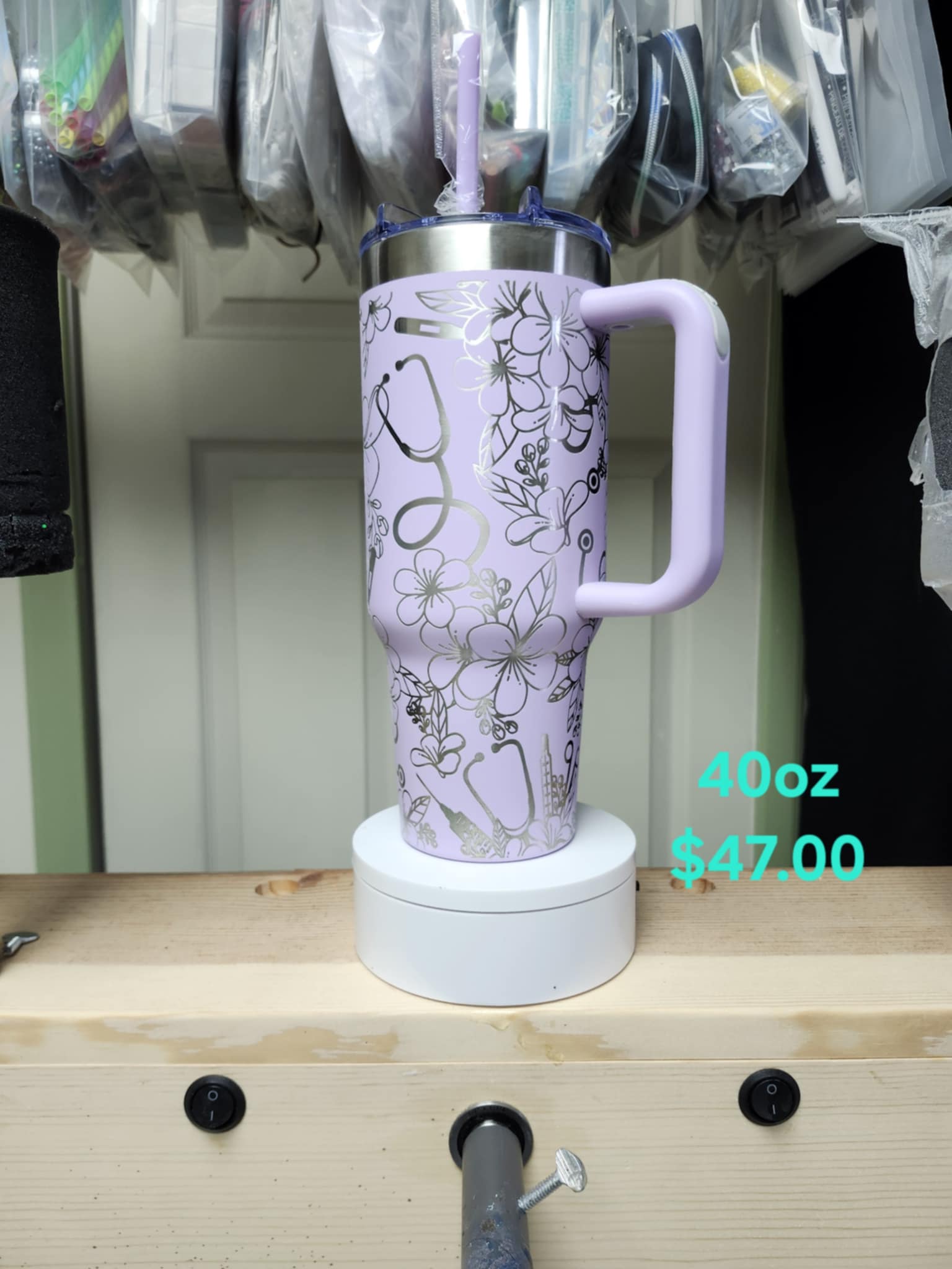 Large Insulated Tumbler with Straw