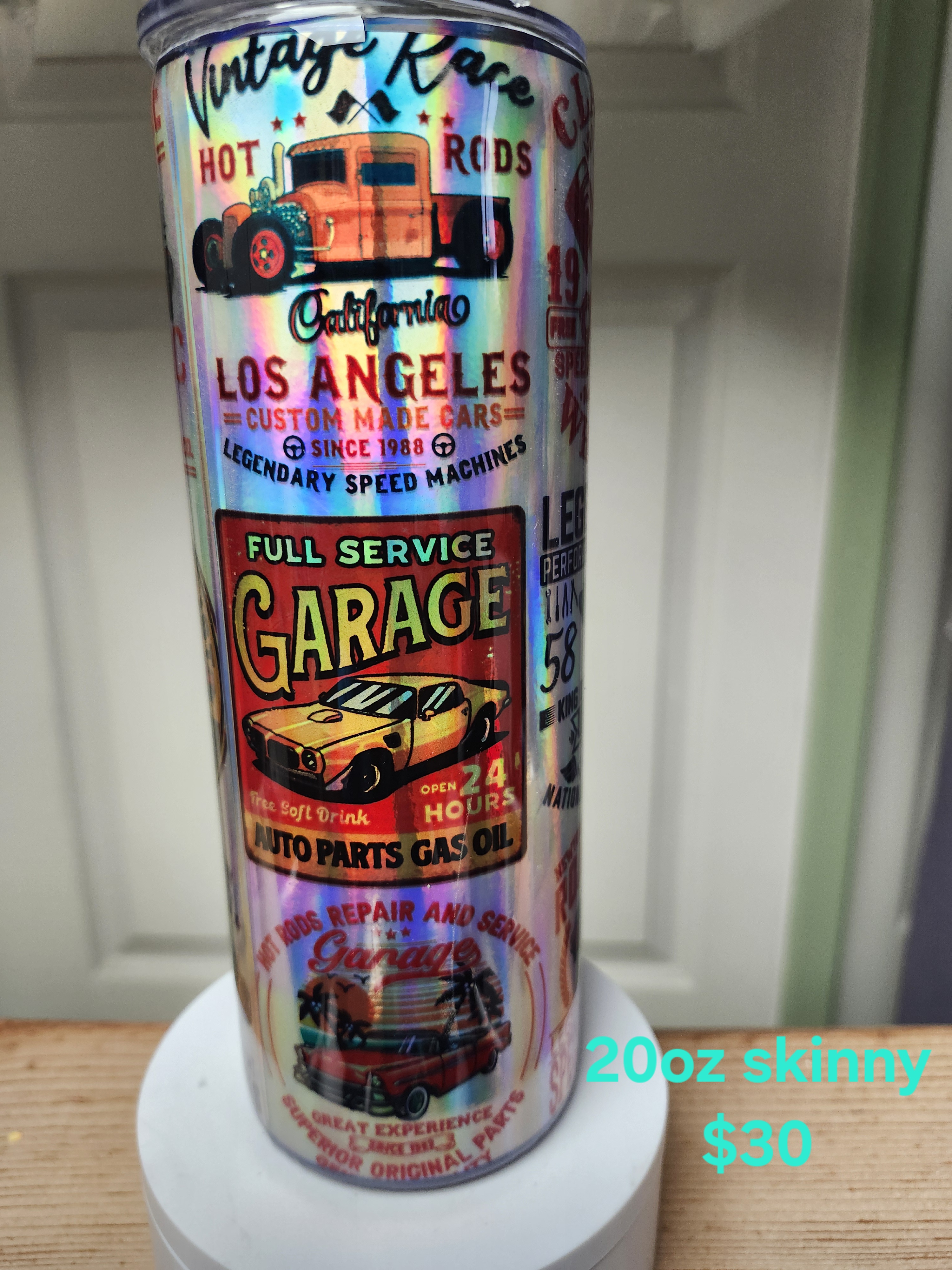 Vintage Garage 20oz Skinny Tumbler