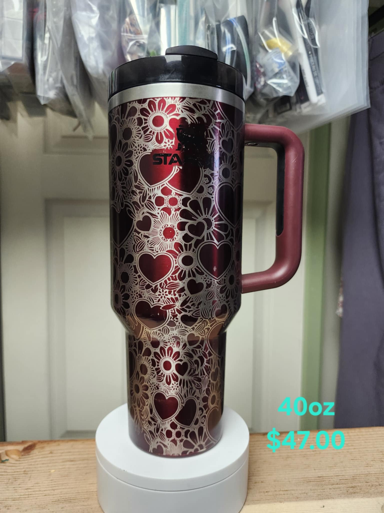 Stanley 40oz Floral Heart Tumbler