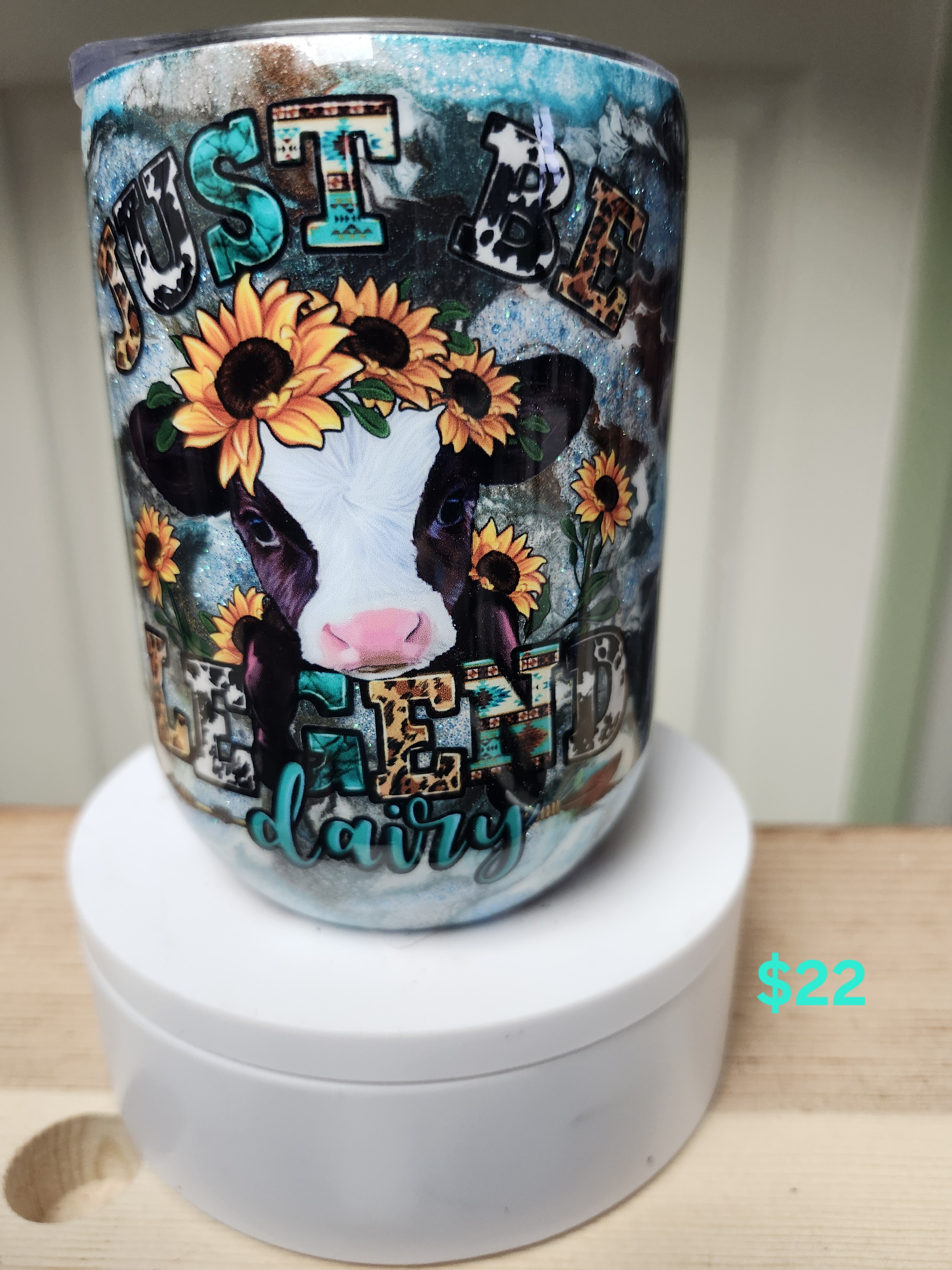 Sunflower Cow Tumbler